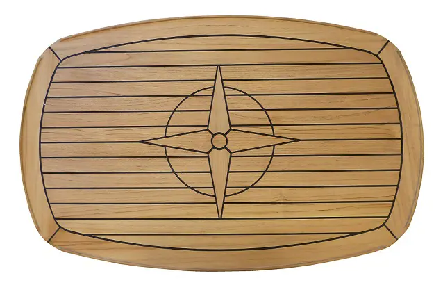 Teakbord nåtat rundade kanter 62x96cm