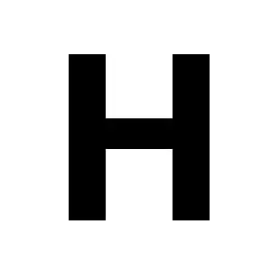 Reg-bokstav H 90mm Svart