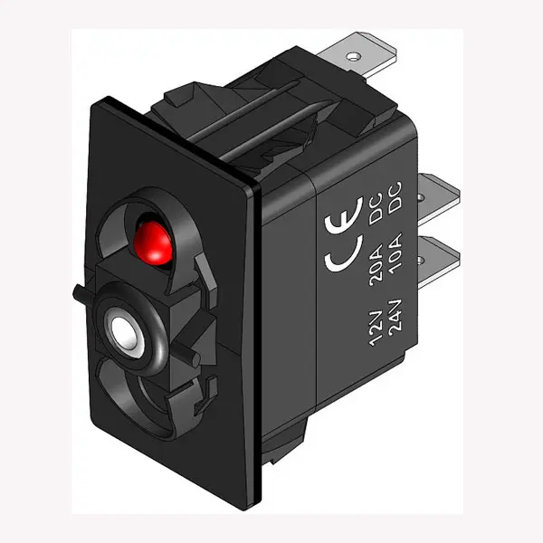 Strömbrytare (On)-Off med LED-diod