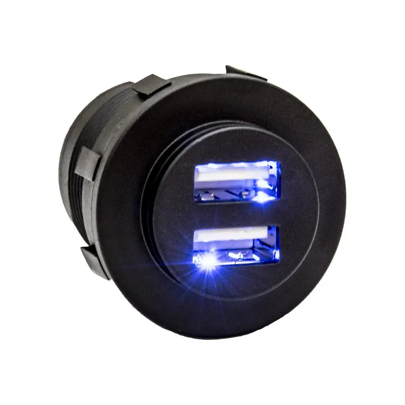 USB-Uttag >5A Svart MED belysning
