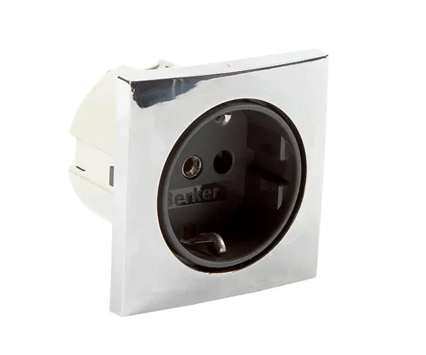 Båtsystem uttag 230V krom/500048
