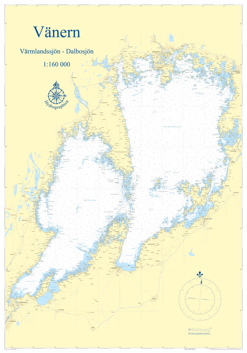 Vänern Översiktskort, väggkort