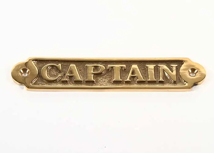 Mässingskylt Captain