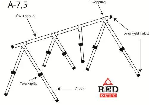 Red Duty A-ställning 7,5m