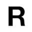 Reg-bokstav R 90mm Svart