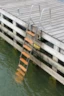 Bryggstege rostfri 9 trästeg utfälld