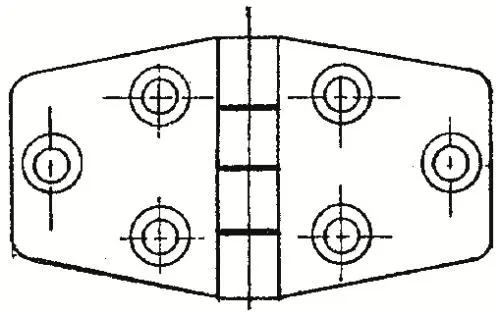 Dörr-/luckgångjärn 37+37x38 mm RF