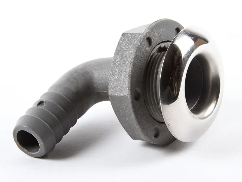 Plastgenomföring krom vinklad 19mm