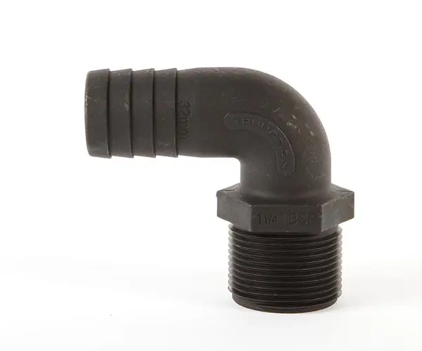 Slangnippel 90° 1 1/4 tum 32mm