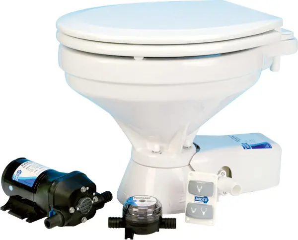 Toalett Jabsco 12V Quiet Flush, Stor skål