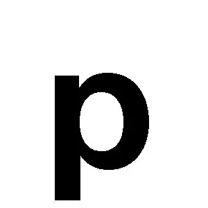 Reg-bokstav p 45mm Svart
