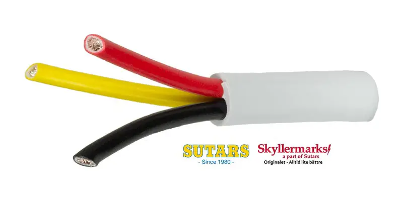 Kabel förtent 3 x 2.5mm2 grå rund /m