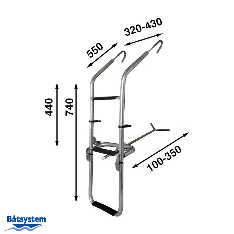Båtsystem Stävstege 2+1 steg ST135/1231