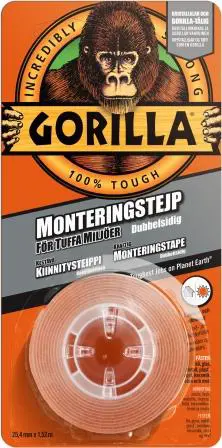 Product Image for Gorilla Monteringstejp 25.4mm X 1.52m