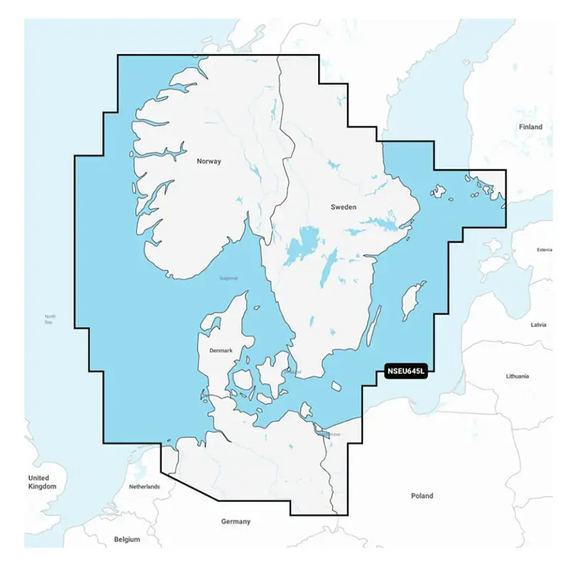 Product Image for Garmin Navionics+ Nseu645l Skandinavien, Södra Och Tyskland, Norra