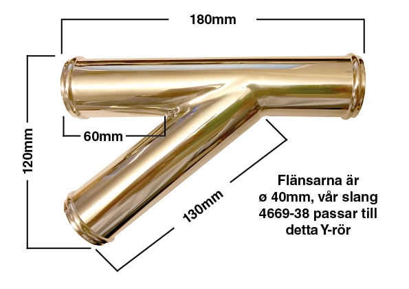 Y-rör rostfritt 38mm