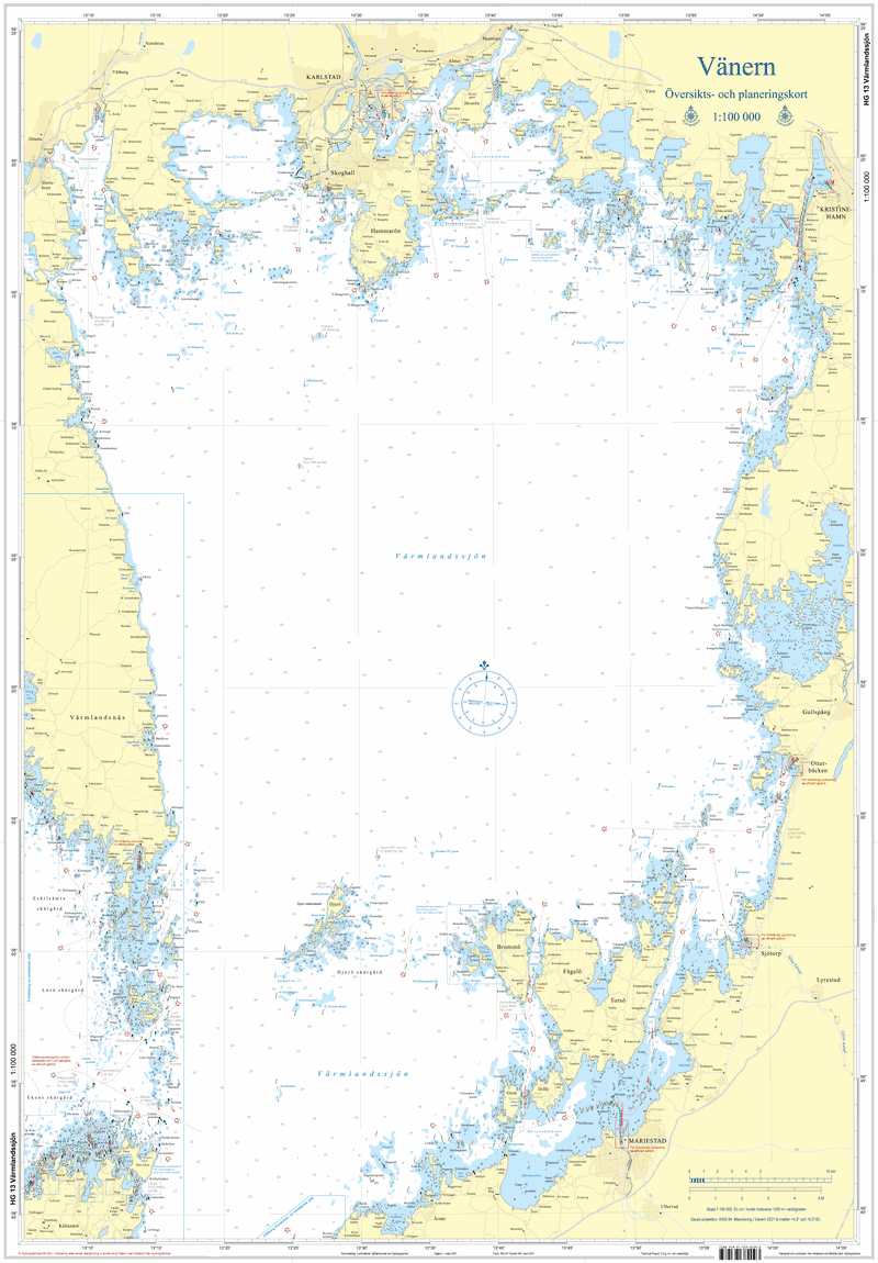 Vänern Översiktskort, plano (ovikt)