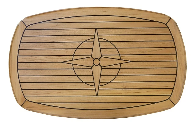 Teakbord nåtat rundade kanter 62x96cm