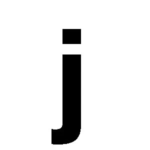 Reg-bokstav j 45mm Svart