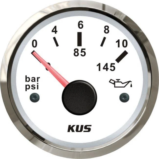 KUS Oljetrycksmätare vit 5 bar