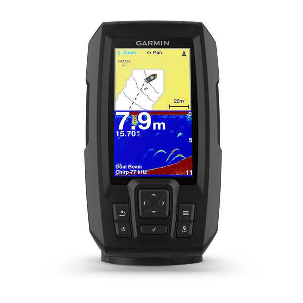 Garmin Striker Plus 4 med akterspegelsgivare D/T 77/200kHz 4pin