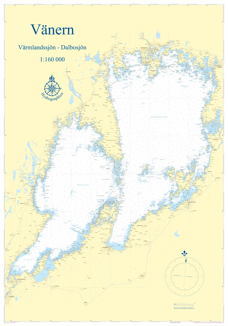 Vänern Översiktskort, väggkort