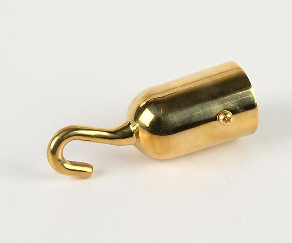 Ändbeslag med krok 36mm mässing